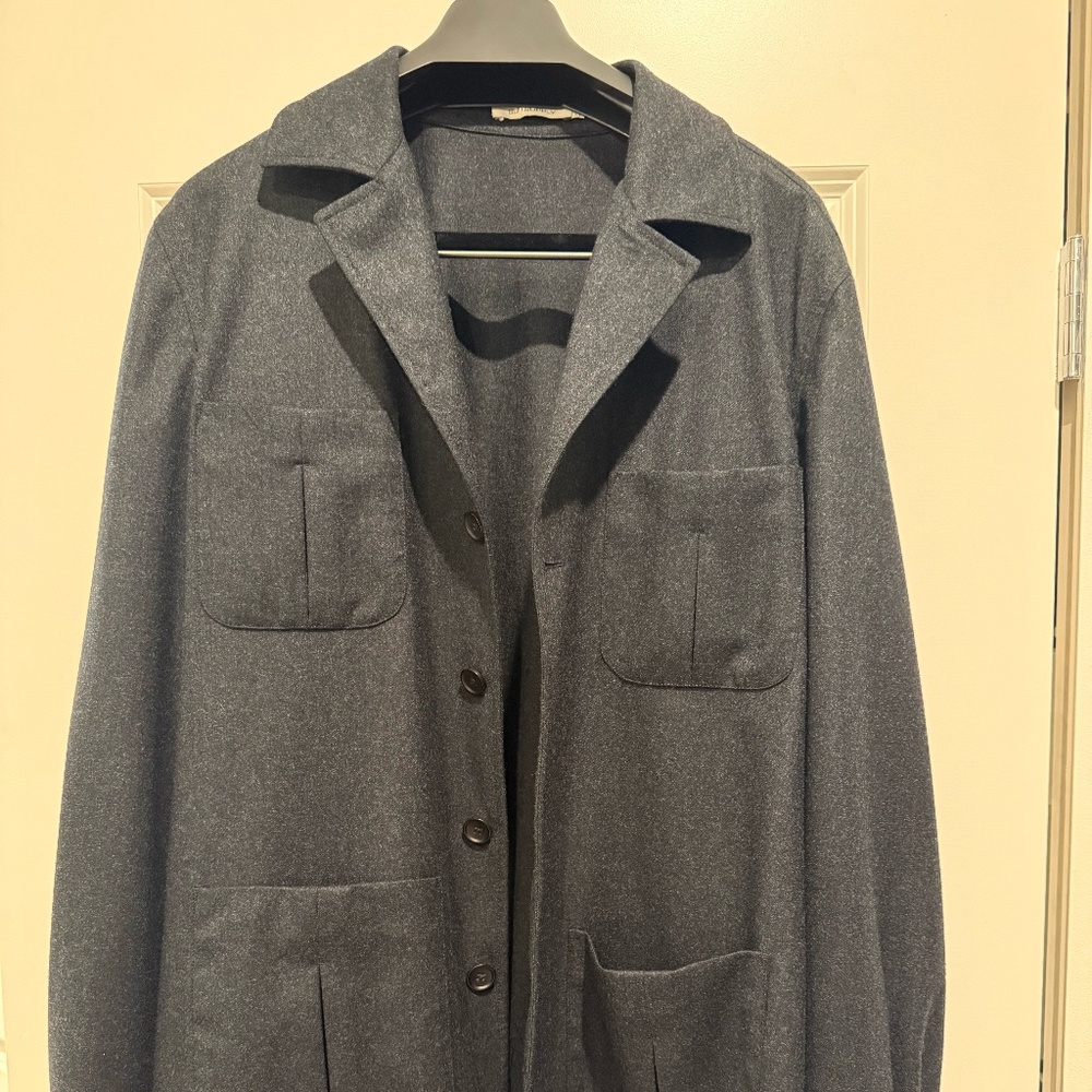 Suit Supply Safari Jacket Pure Wool Flannel S120 38 Dark Gray